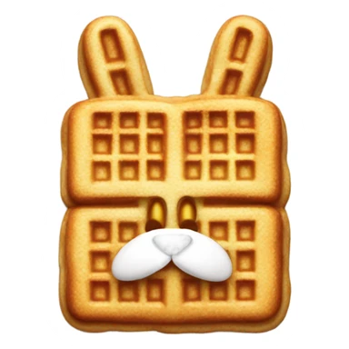 Waffles with rabbit shape sticker