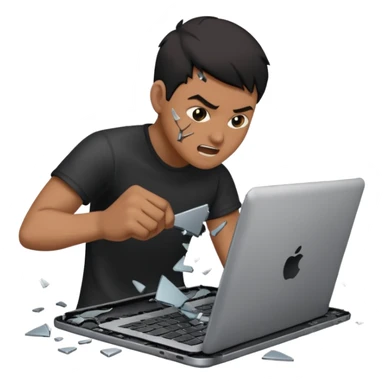 smashing a laptop sticker