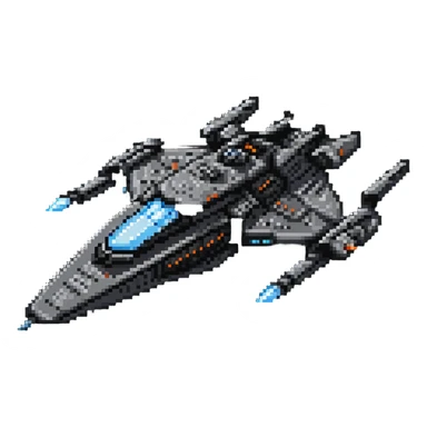 futuristic space cruiser with sleek design and glowing engines sticker