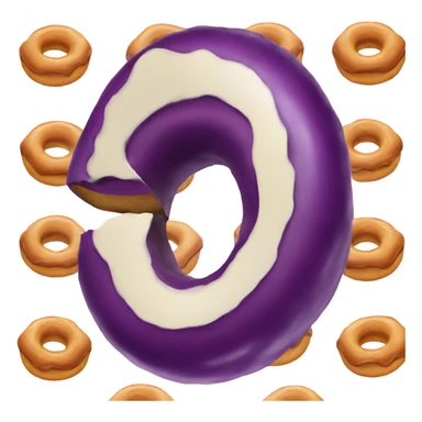 Eggplant inside of donut sticker