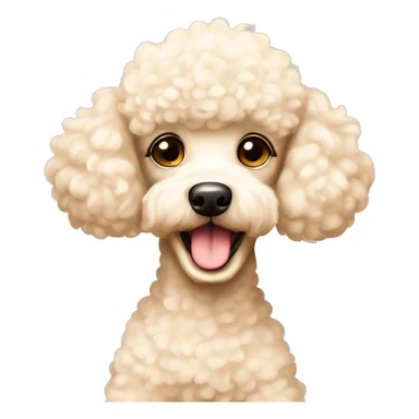 adorable cream-coloured poodle ￼ sticker
