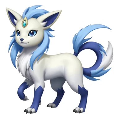 Garurumon-Meloetta-Renamon-Absol-fusion-hybrid-creature (full body) sticker