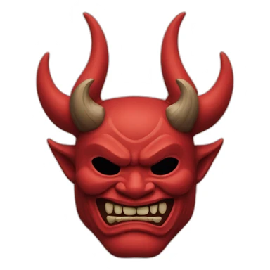 ONI MASK red color japanese sticker