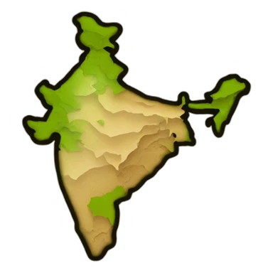 Map having india largest country sticker