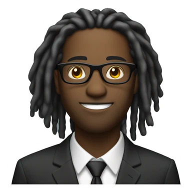 black male with suit with dreadlocks with glasses sticker