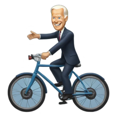 joe biden in a bycicle sticker