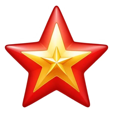 red star with shine sticker