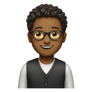 smiling boy in glasses sticker