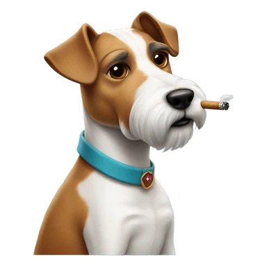 Russel terrier smoking sticker