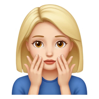 Frau mit händen im gesicht sticker