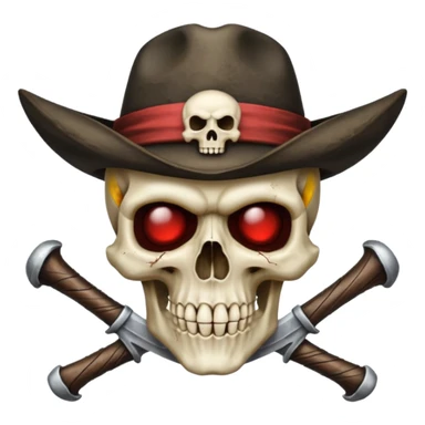 A skull and crossbones wearing a vampire hunter hat. sticker