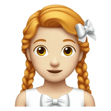 Pretty ginger girl with white bow sticker