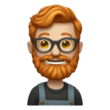 ginger hipster man with beard and glasses  woodworker sticker