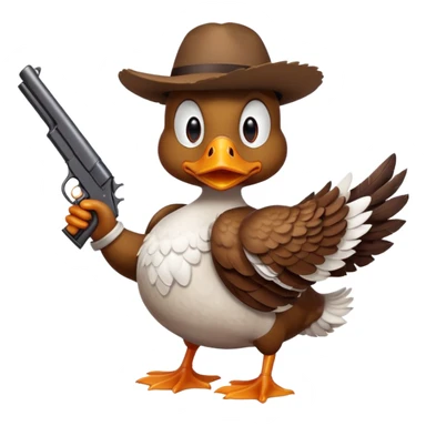 angry duck with a gun in his hand  sticker
