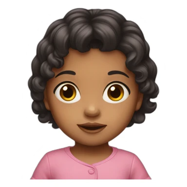 baby girl dark hair sticker