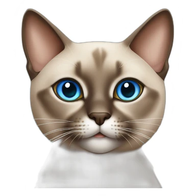 blue eyes brown siamois cat drinking mojito sticker