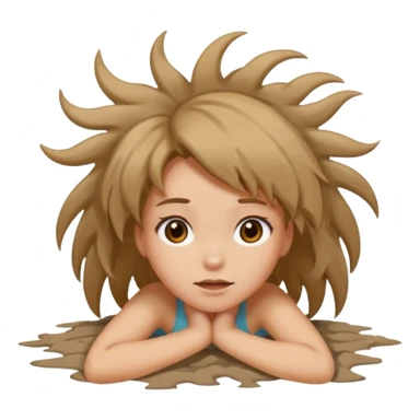 a foot on a girl's head on the ground sticker