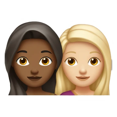 Two friends one brunette indian girl one blonde white girl sticker