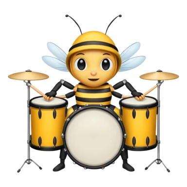 drum player bee sticker