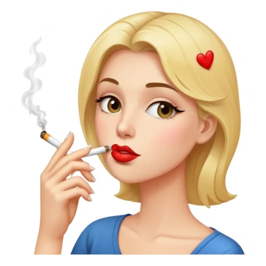 Kiss face with cigarette  sticker