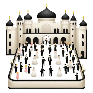 guests gathering at the wedding palace, minimalism sticker