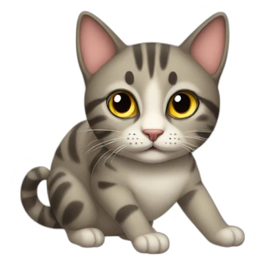 Cautious cat sticker