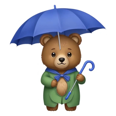 Bear with umbrella  sticker