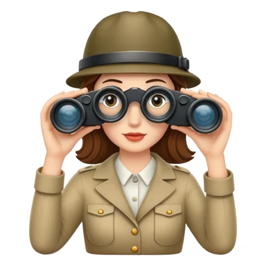 Woman with binoculars  sticker