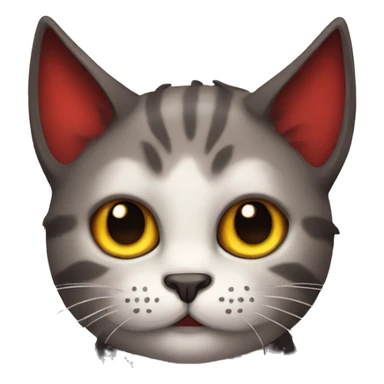 Cat with devil ears sticker