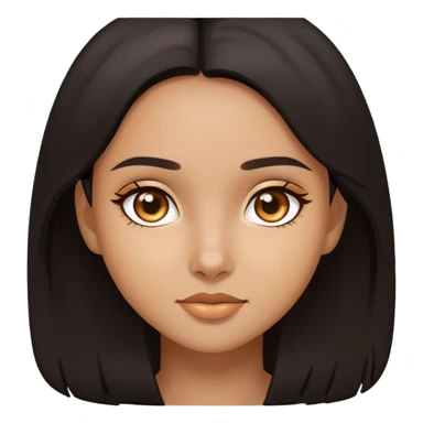 Brown eyes blackish Brown hair honey skin tone girl sticker
