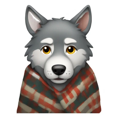 Wolf with a blanket sticker