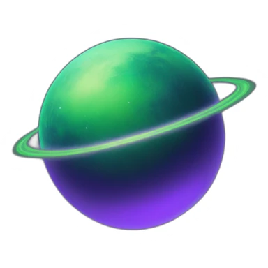 green planet with purple ring system sticker