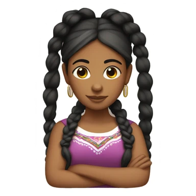 Mexican and black girl with braids sticker
