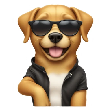 dog dabbing with sunglasses sticker