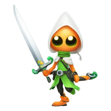 splatoon squid with sword sticker