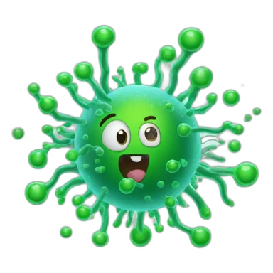 a bacteria escaping from a laboratory sticker