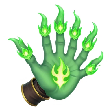 world of warcraft warlock hand with green fire sticker
