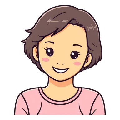 Girl smiling for a boy sticker