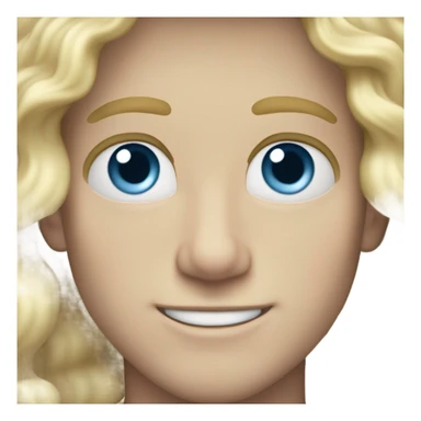 light curl blonde 30yo man blue eyed pale skin sticker