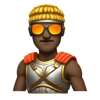roman gladiator wearing modern neon racing sunglasses sticker