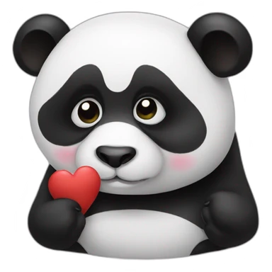 Panda kissing sticker