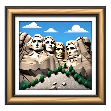Mount Rushmore Landmark Emoji – Displaying the carved faces of four U.S. presidents in the granite mountainside. sticker