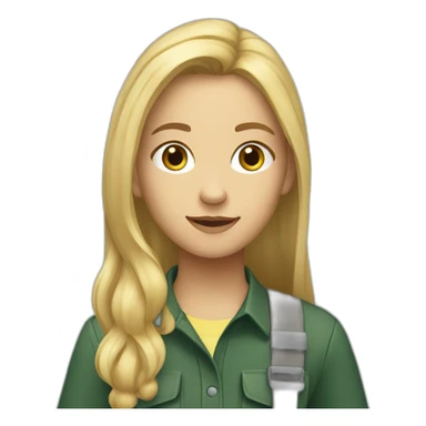 a blond teen with semi long hair working as a forest planner sticker