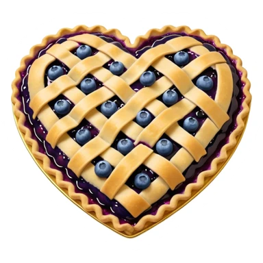 realistic bluebery pie heart shape sticker