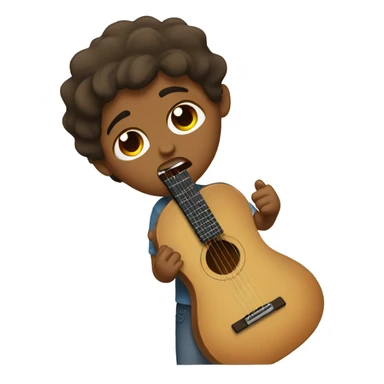 brown boy crying with a broken guitar sticker