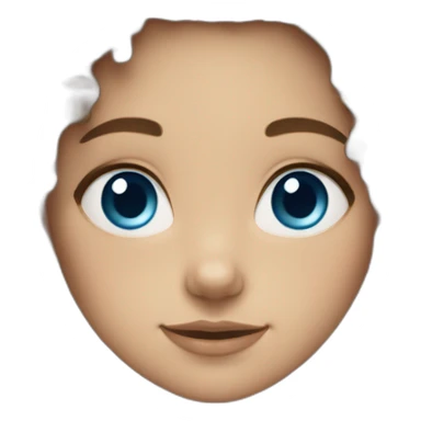 Girl curly-square-brown hair-blue eyes sticker