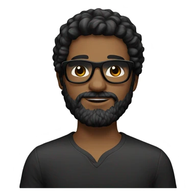 Young white man with brown eyes and black hair with a ten-day beard and black sunglasses sticker