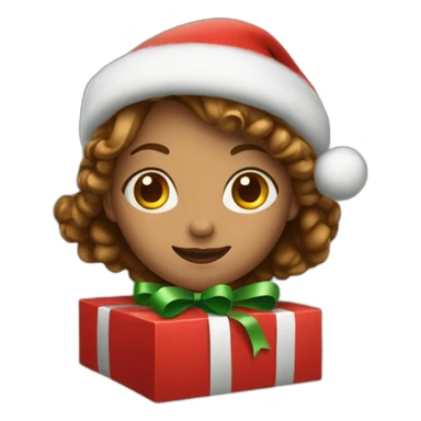 christmas girl in the red box sticker