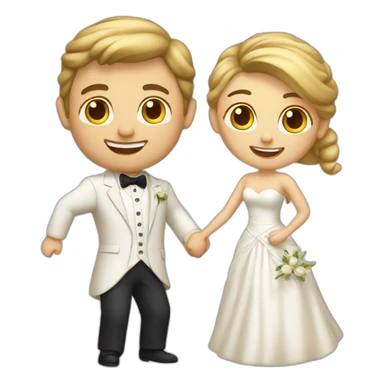 dancing wedding couple caucasian sticker