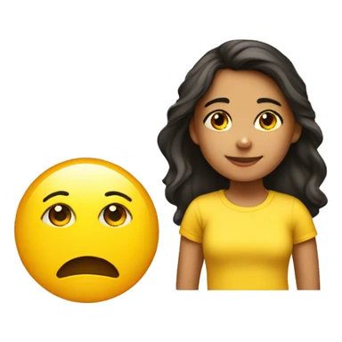 young  Hispanic Girl
 Wearing a yellow t shirt sticker